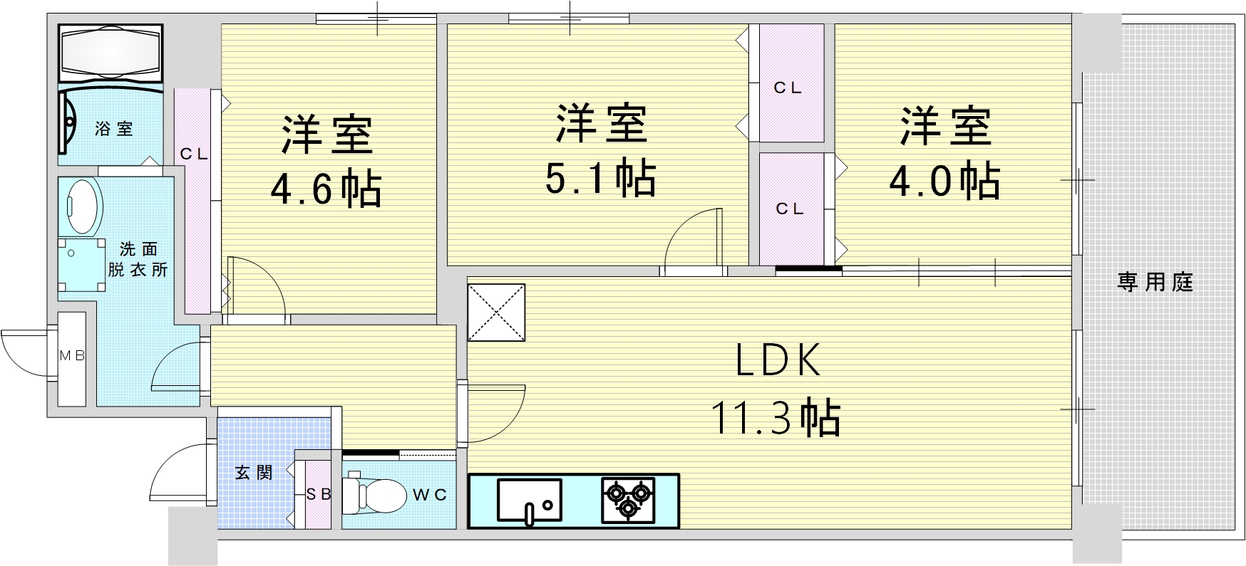 西梅田ダイヤモンドマンション（3LDK) 2680万円 全面リフォーム済み